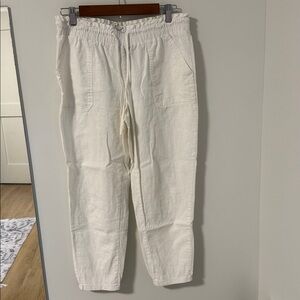 Women's White Drawstring Pants